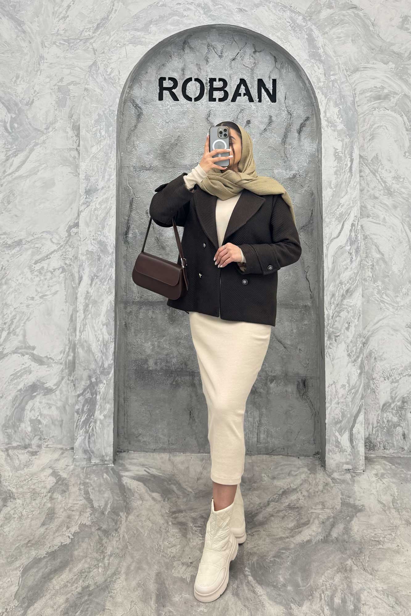 کت توییت پشمی یقه انگلیسی پهن آستردار NIL