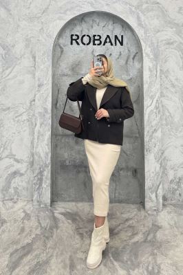 کت توییت پشمی یقه انگلیسی پهن آستردار NIL