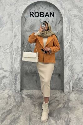 کت توییت پشمی یقه انگلیسی پهن آستردار NIL