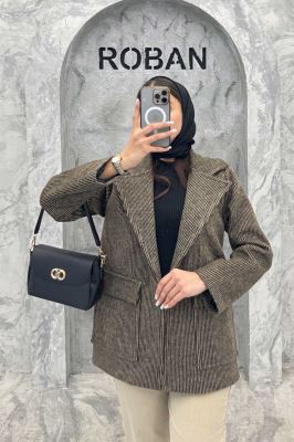 پالتو توییت پشمی  دو جیب پاکتی آنیدا