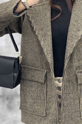 پالتو توییت پشمی  دو جیب پاکتی آنیدا