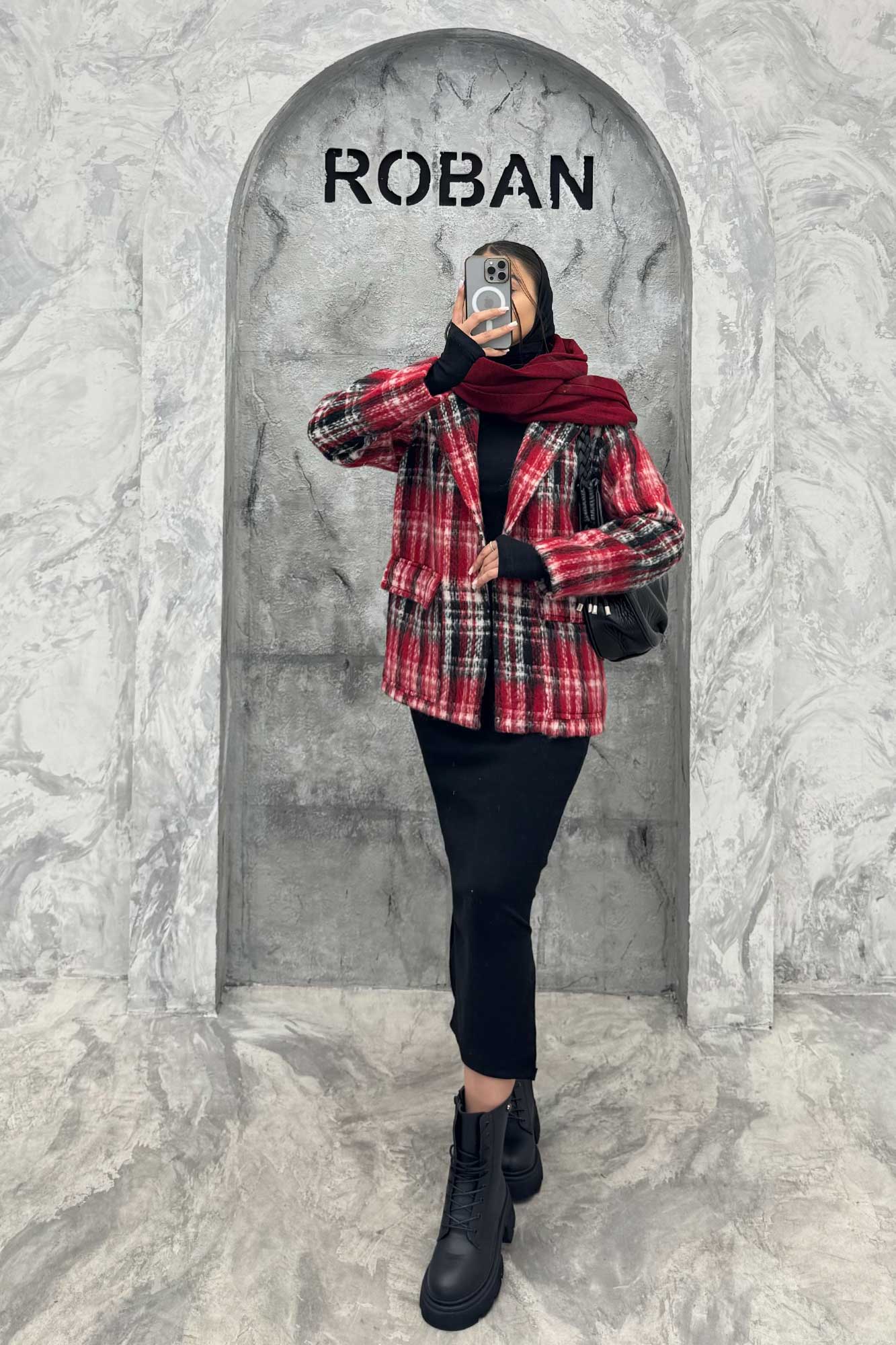 پالتو توییت پشمی  دو جیب پاکتی آنیدا