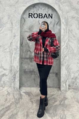 پالتو توییت پشمی  دو جیب پاکتی آنیدا