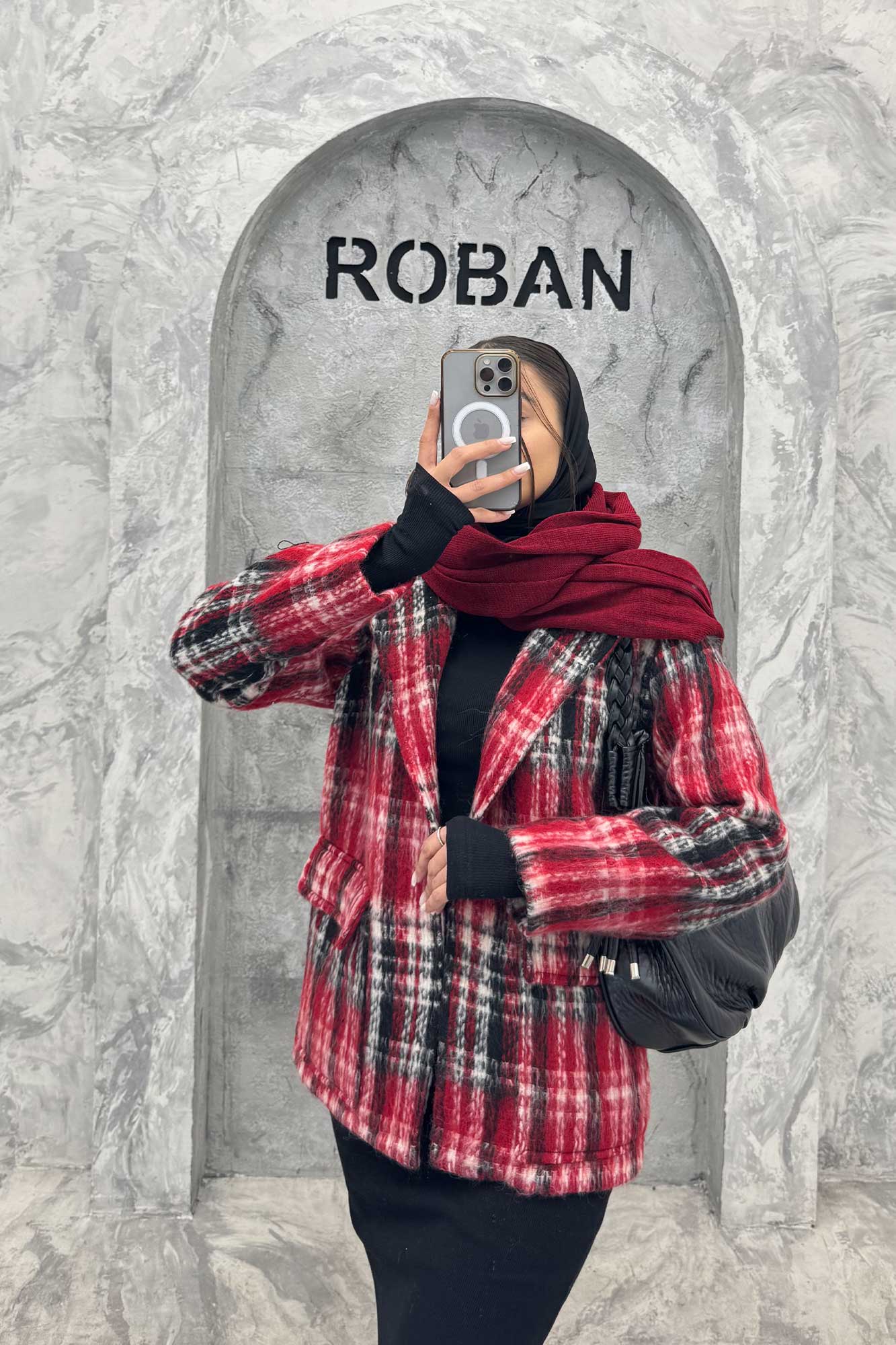 پالتو توییت پشمی  دو جیب پاکتی آنیدا