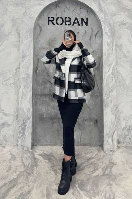 پالتو توییت پشمی  دو جیب پاکتی آنیدا