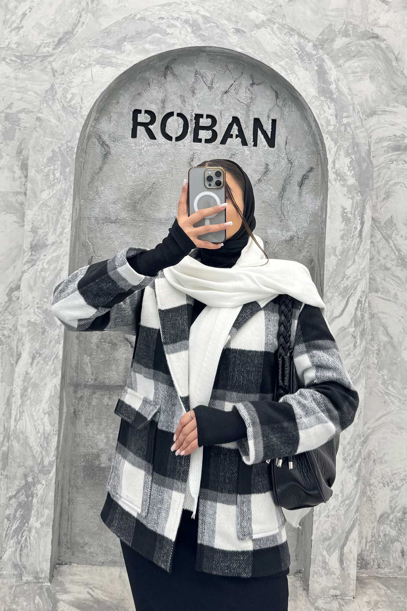 پالتو توییت پشمی  دو جیب پاکتی آنیدا