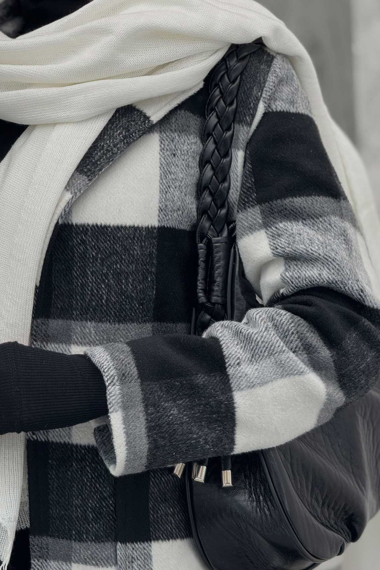 پالتو توییت پشمی  دو جیب پاکتی آنیدا