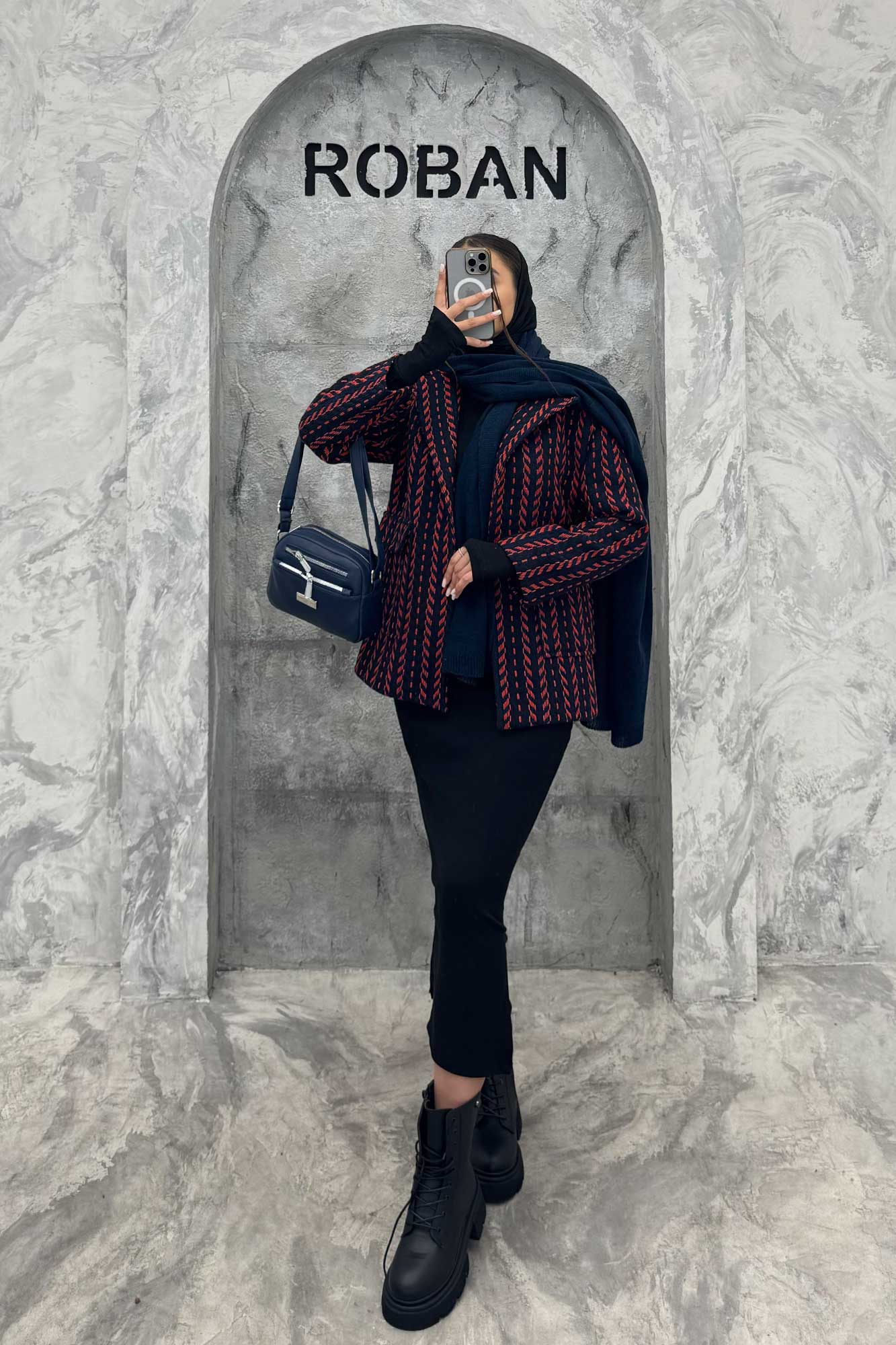 پالتو توییت پشمی  دو جیب پاکتی آنیدا