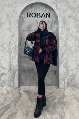 پالتو توییت پشمی  دو جیب پاکتی آنیدا