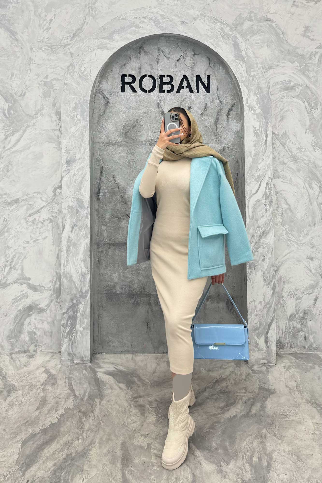 پالتو توییت پشمی  دو جیب پاکتی آنیدا