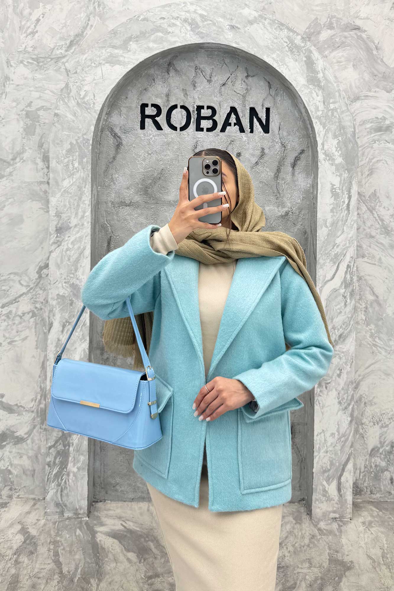 پالتو توییت پشمی  دو جیب پاکتی آنیدا