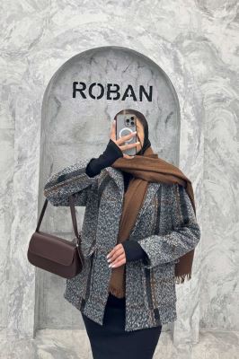 پالتو توییت پشمی  دو جیب پاکتی آنیدا