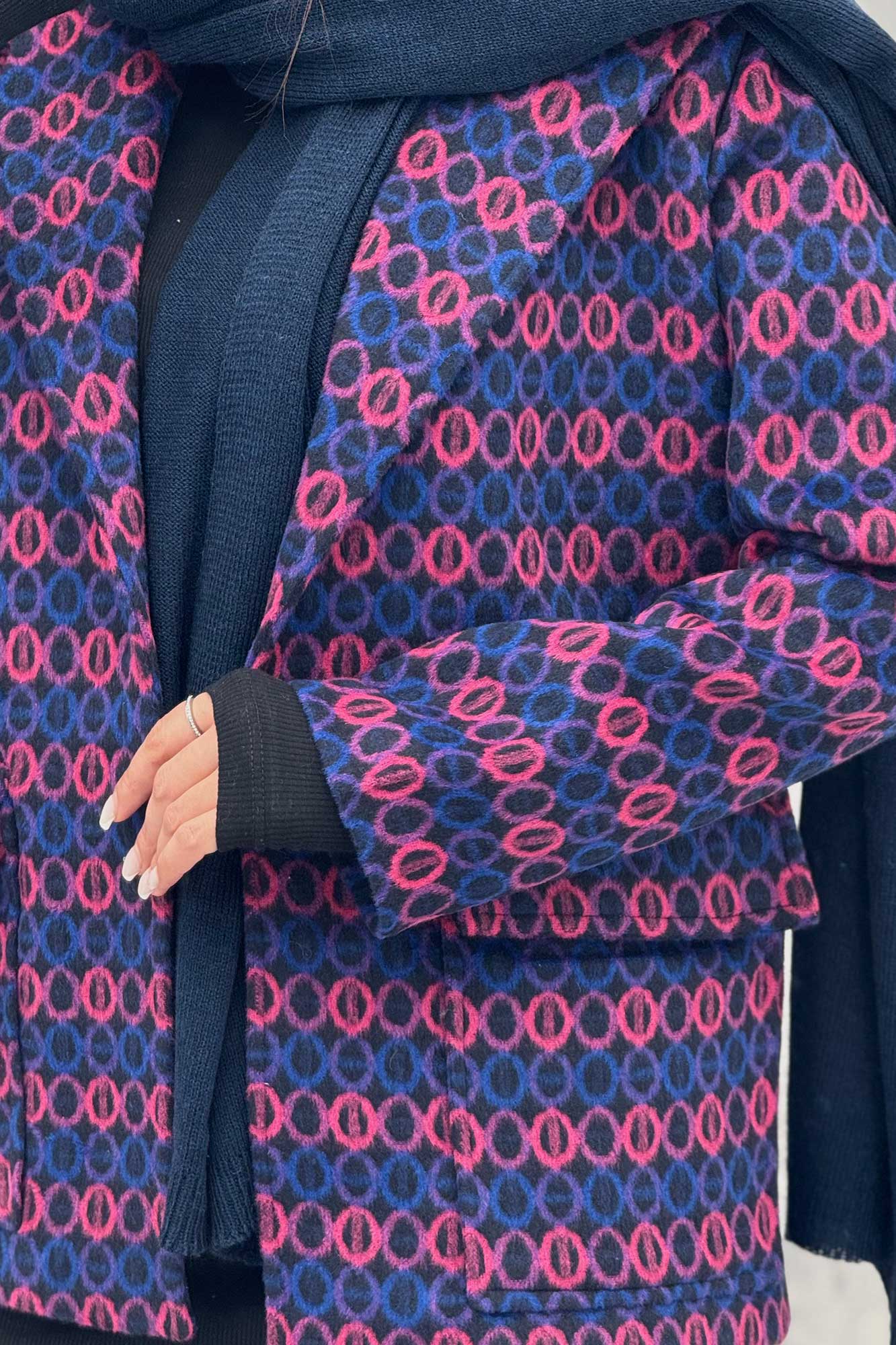 پالتو توییت پشمی  دو جیب پاکتی آنیدا