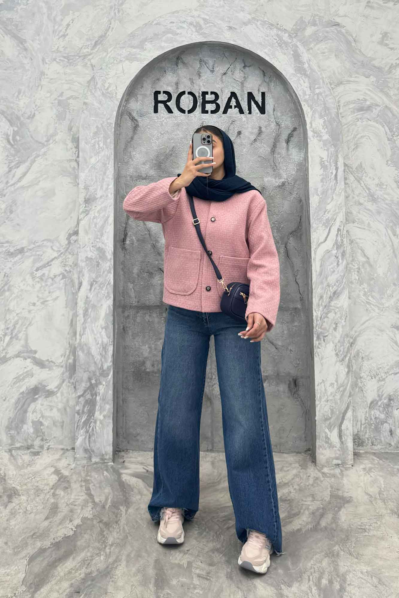 کت توییت پشمی یقه گرد NELA