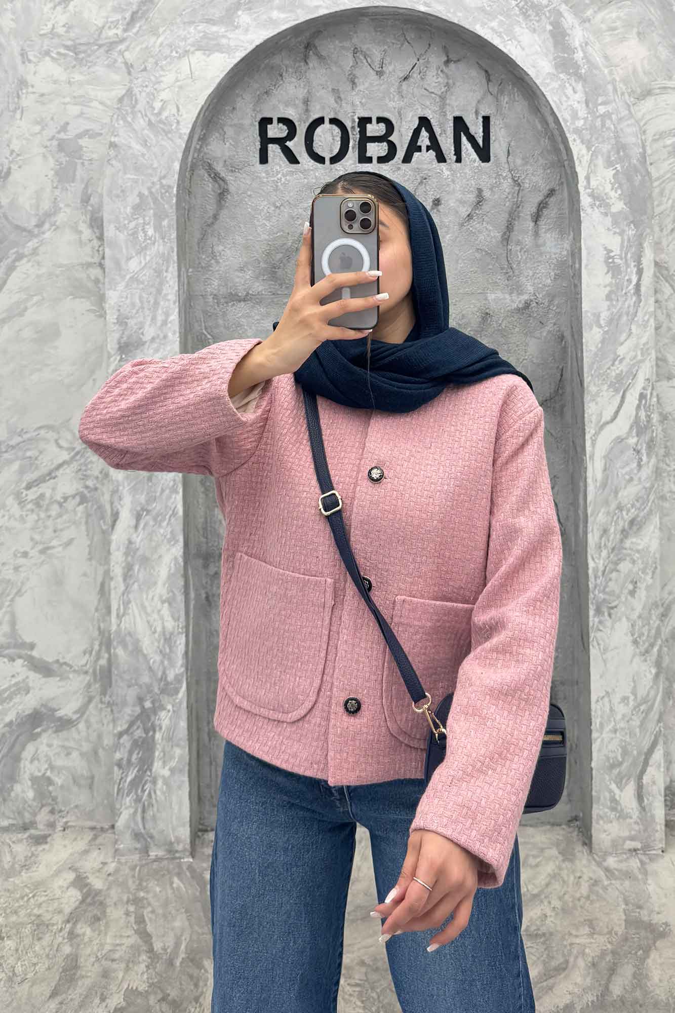 کت توییت پشمی یقه گرد NELA