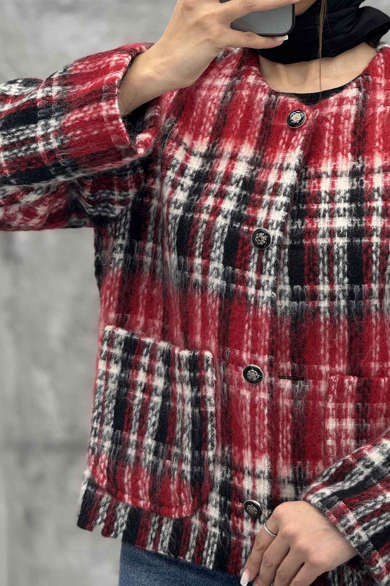 کت توییت پشمی یقه گرد NELA