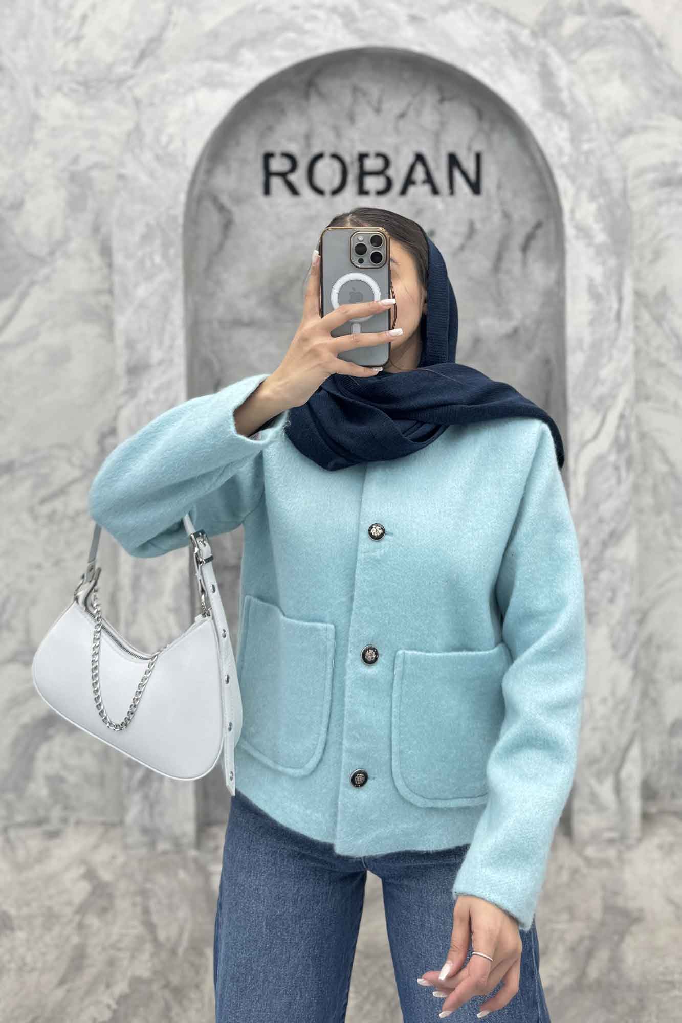 کت توییت پشمی یقه گرد NELA