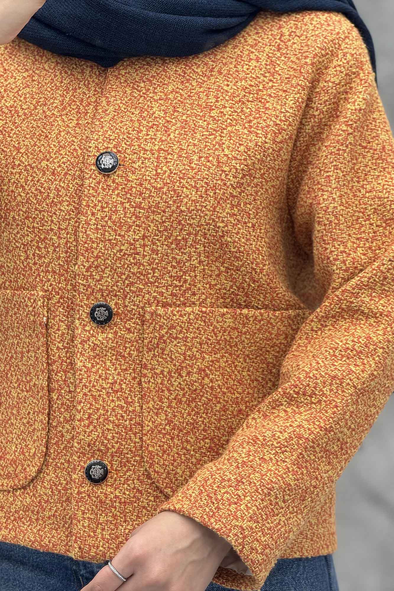 کت توییت پشمی یقه گرد NELA