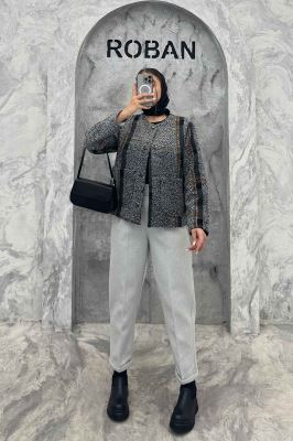 کت توییت پشمی یقه گرد NELA