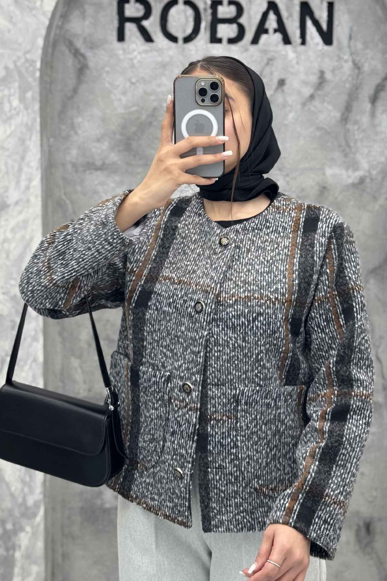 کت توییت پشمی یقه گرد NELA