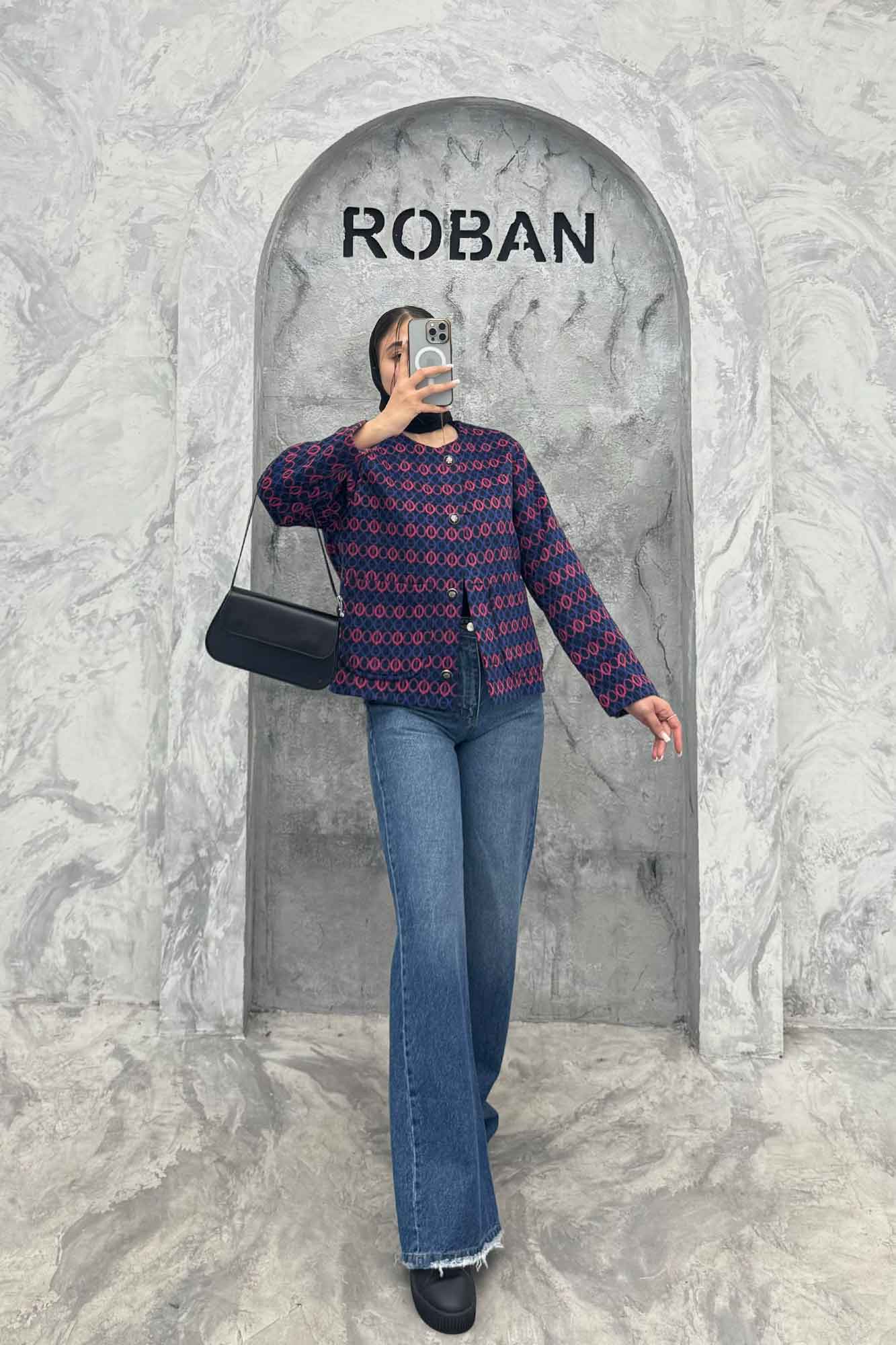 کت توییت پشمی یقه گرد NELA