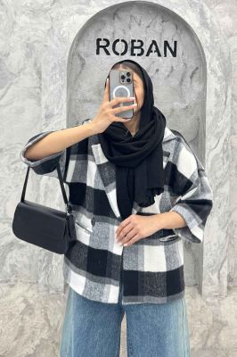 کت آستین سه رب توییت پشمی دو دکمه