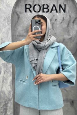 کت آستین سه رب توییت پشمی دو دکمه