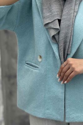 کت آستین سه رب توییت پشمی دو دکمه