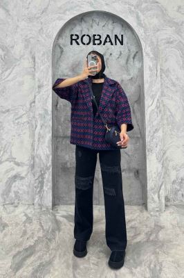 کت آستین سه رب توییت پشمی دو دکمه