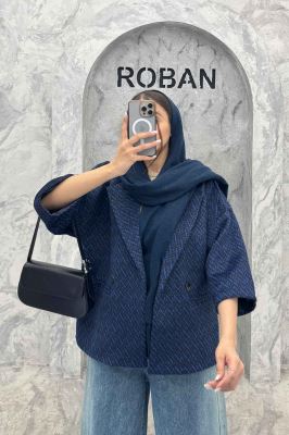 کت آستین سه رب توییت پشمی دو دکمه