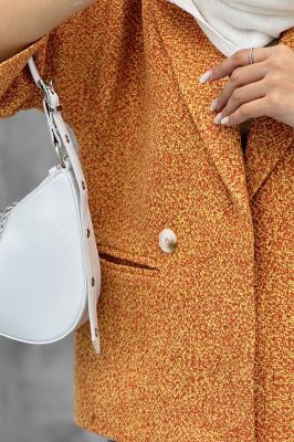 کت آستین سه رب توییت پشمی دو دکمه