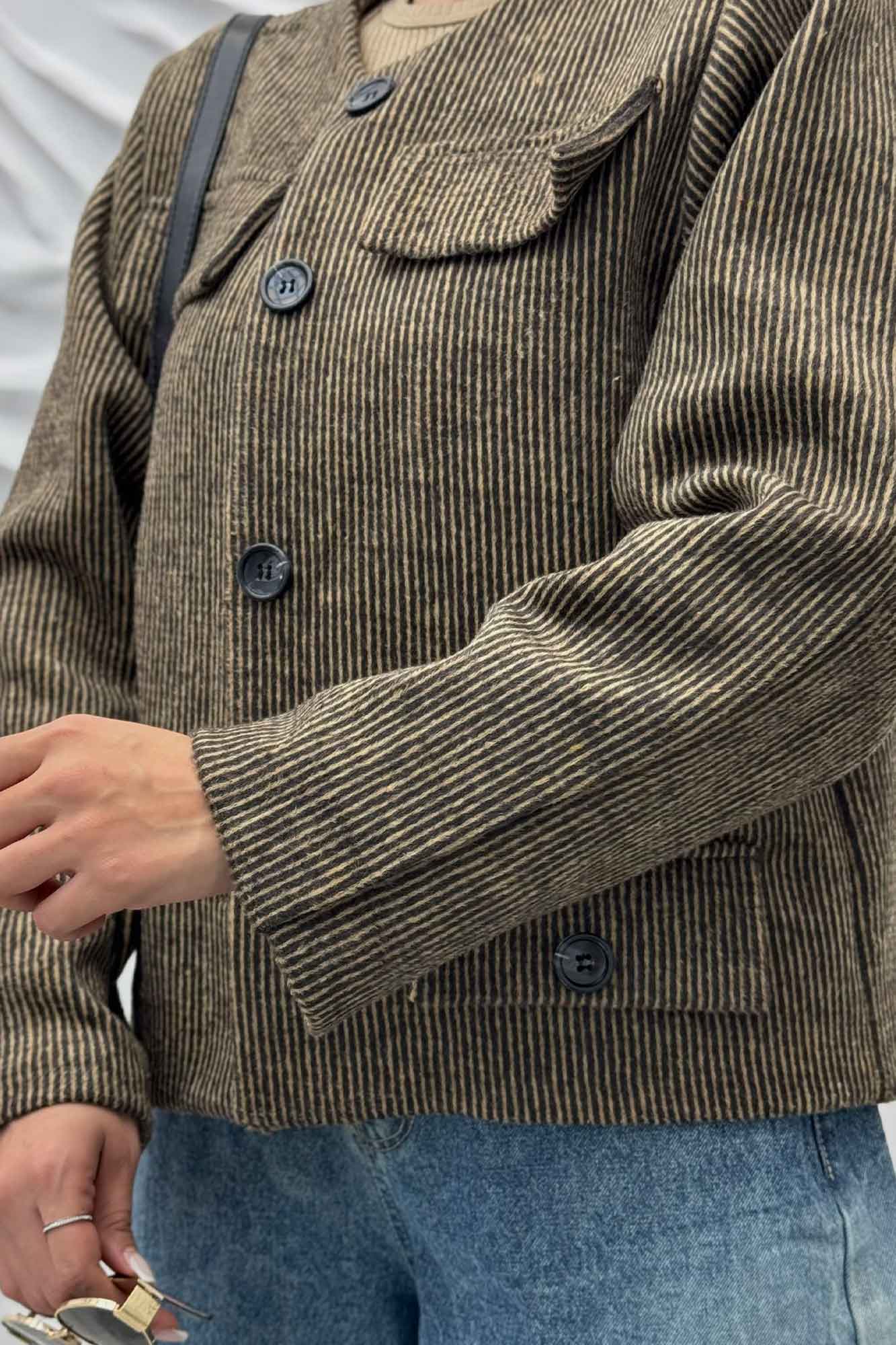 کت چهار جیب نما توییت پشمی آستردار