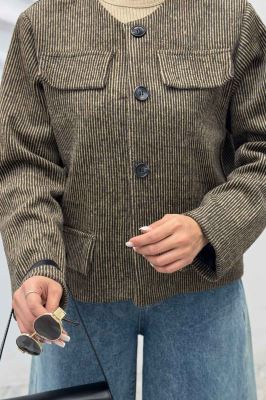 کت چهار جیب نما توییت پشمی آستردار