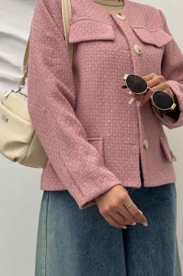 کت چهار جیب نما توییت پشمی آستردار