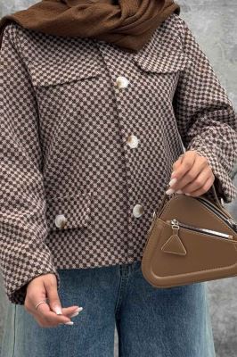 کت چهار جیب نما توییت پشمی آستردار