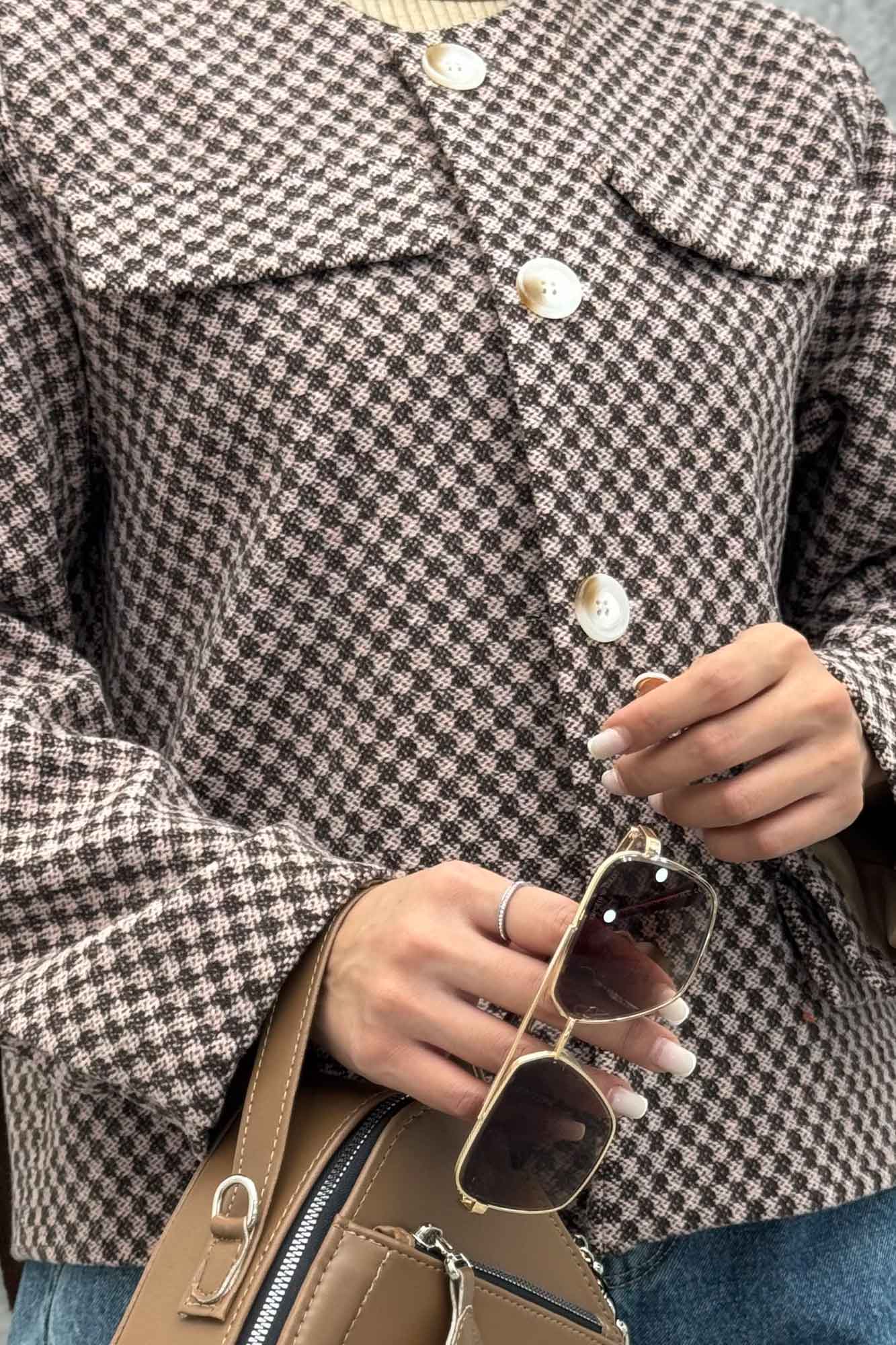 کت چهار جیب نما توییت پشمی آستردار