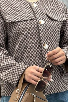 کت چهار جیب نما توییت پشمی آستردار