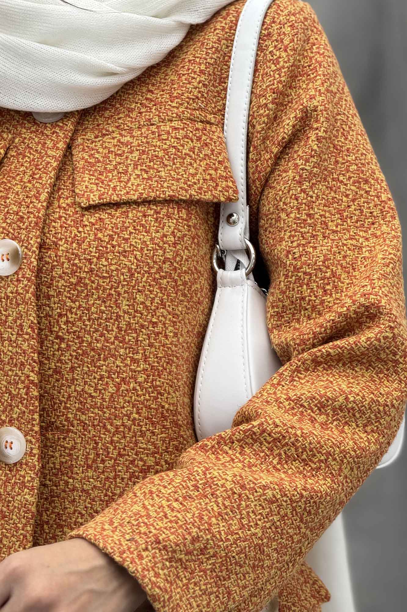 کت چهار جیب نما توییت پشمی آستردار