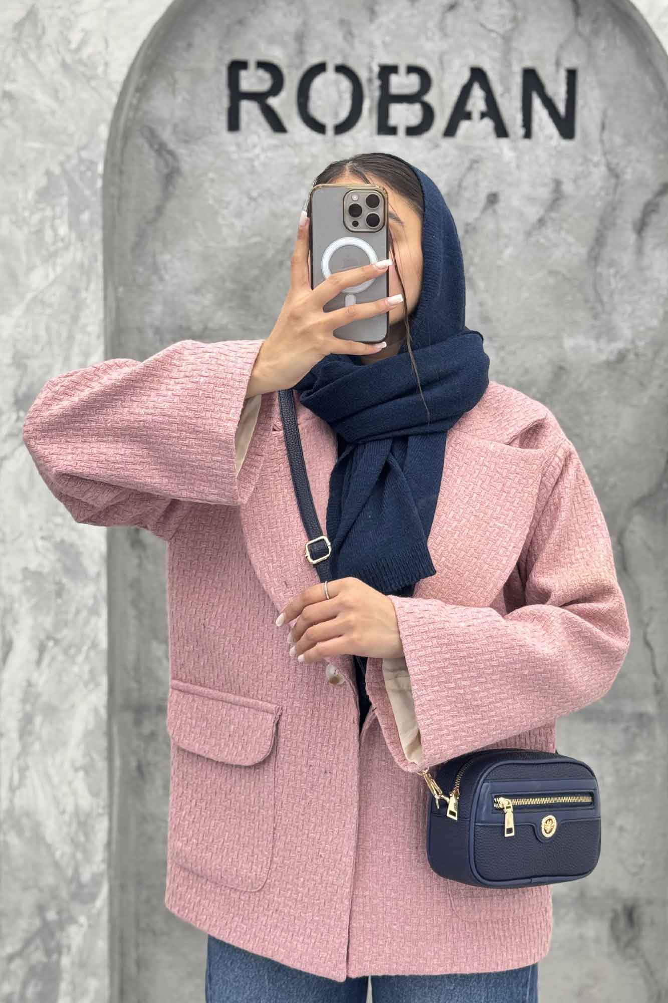 کت آستردار توییت پشمی تک دکمه توییتی