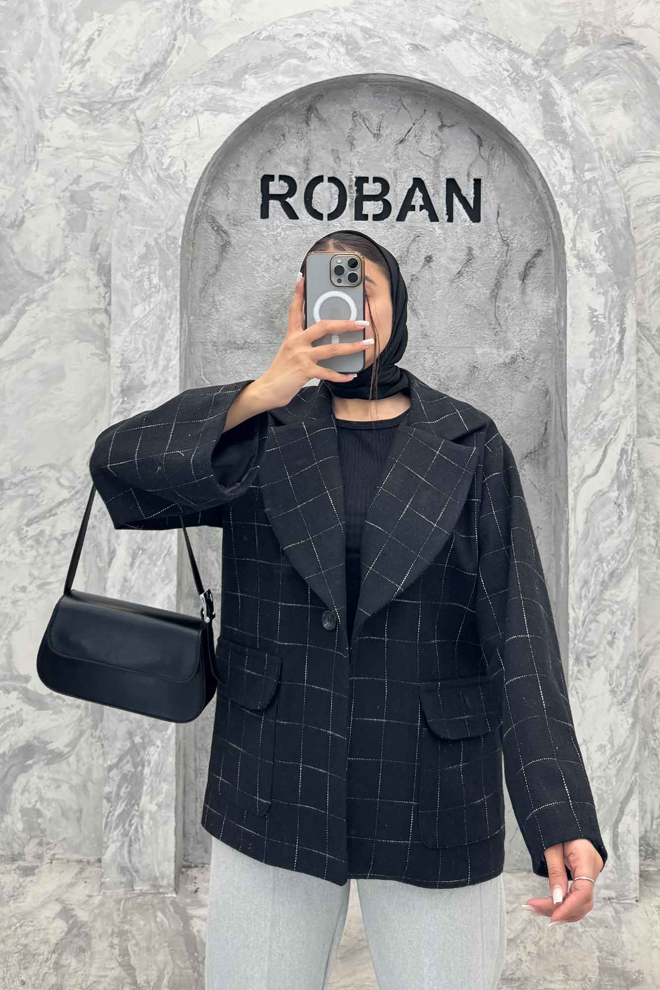 کت آستردار توییت پشمی تک دکمه توییتی