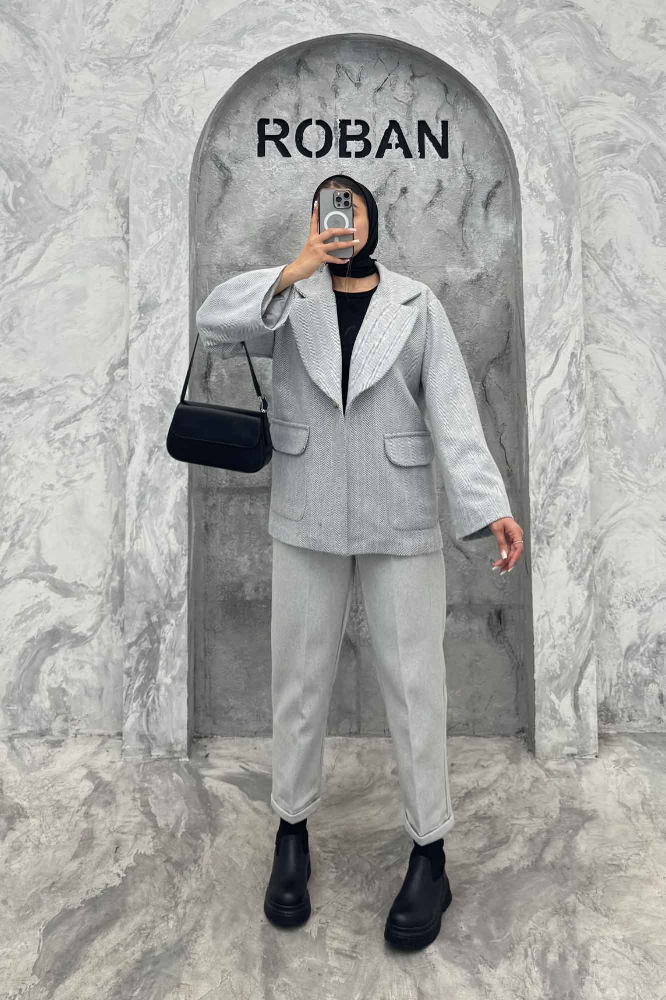 کت آستردار توییت پشمی تک دکمه توییتی