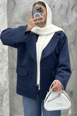 کت آستردار توییت پشمی تک دکمه توییتی