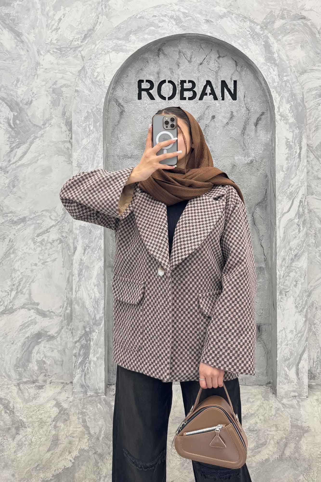 کت آستردار توییت پشمی تک دکمه توییتی