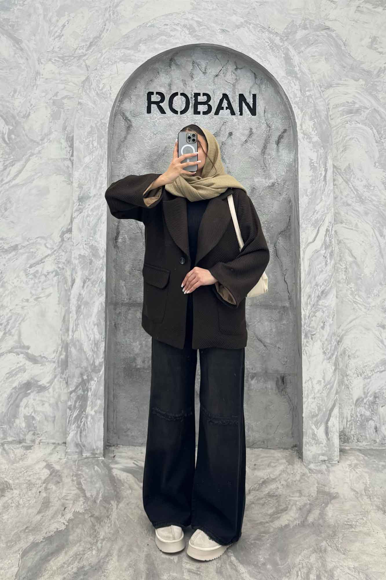 کت آستردار توییت پشمی تک دکمه توییتی