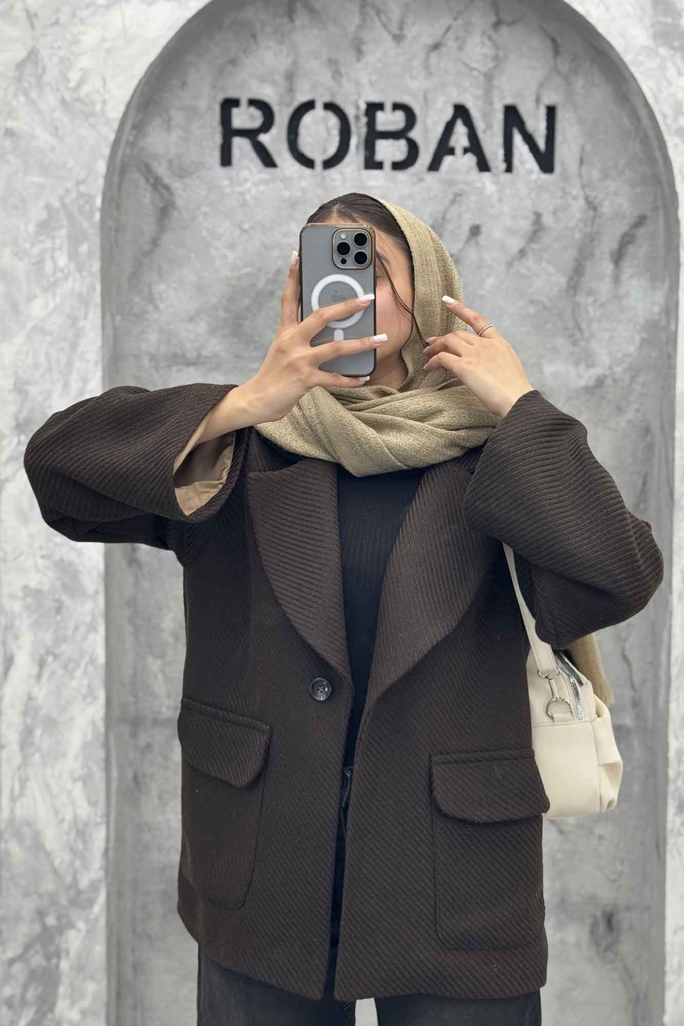 کت آستردار توییت پشمی تک دکمه توییتی