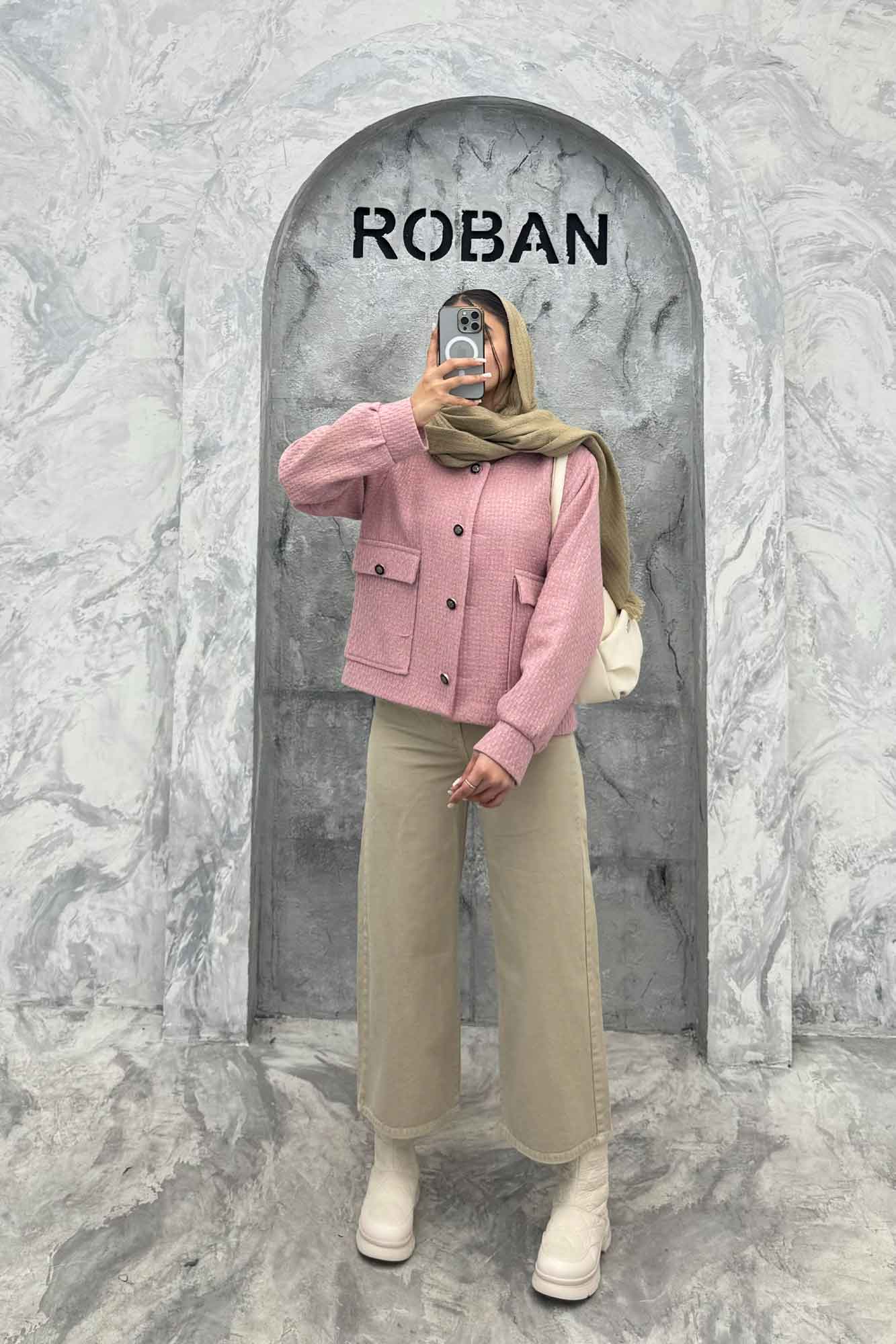 کت آستردار توییت پشمی دو جیب ژان