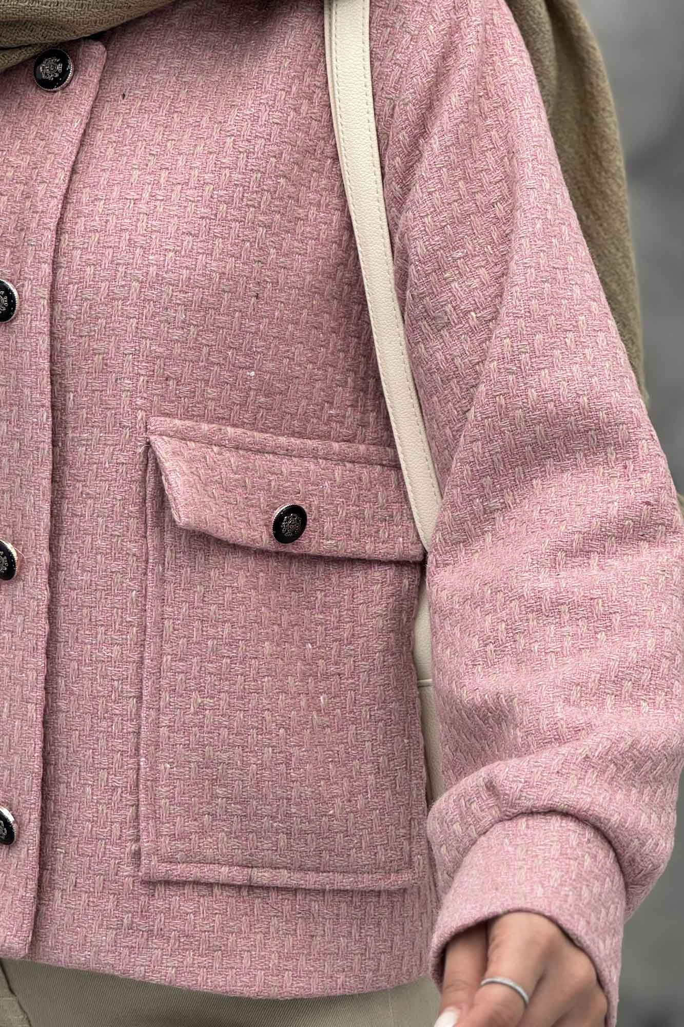 کت آستردار توییت پشمی دو جیب ژان