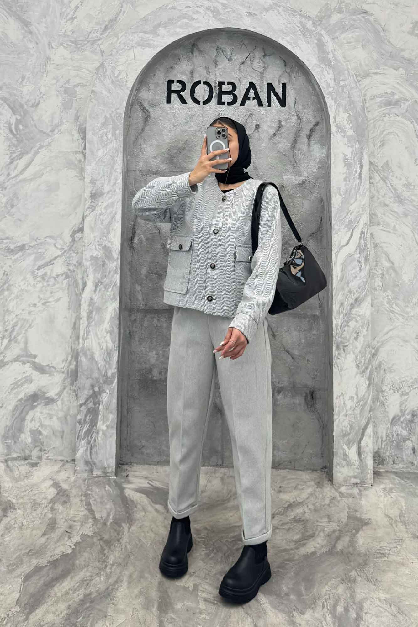 کت آستردار توییت پشمی دو جیب ژان