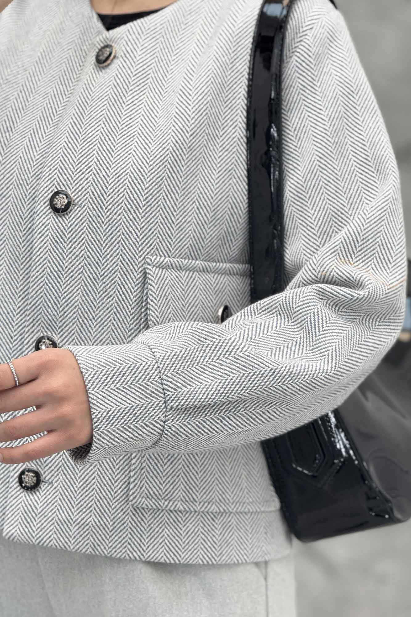 کت آستردار توییت پشمی دو جیب ژان