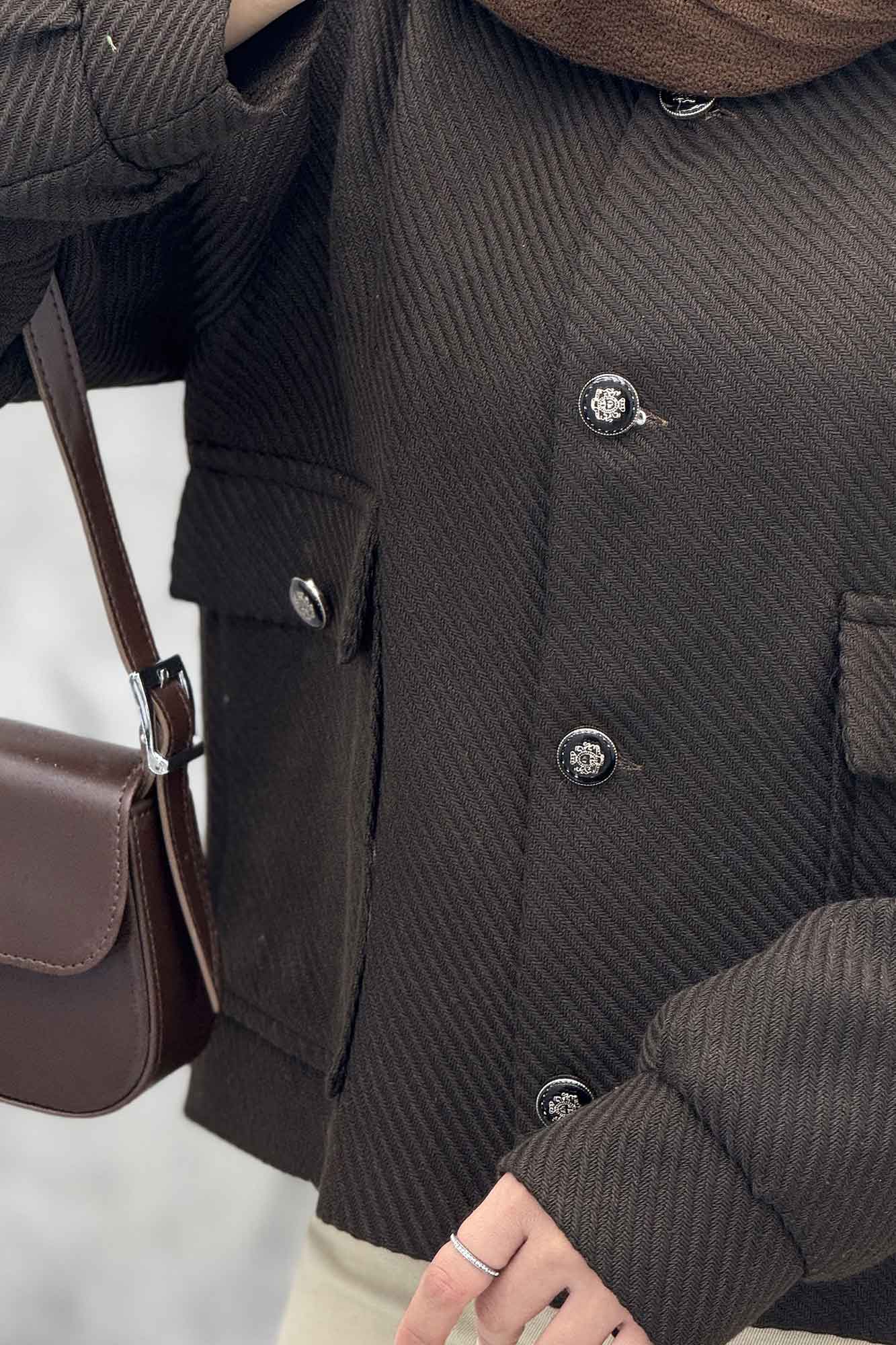 کت آستردار توییت پشمی دو جیب ژان